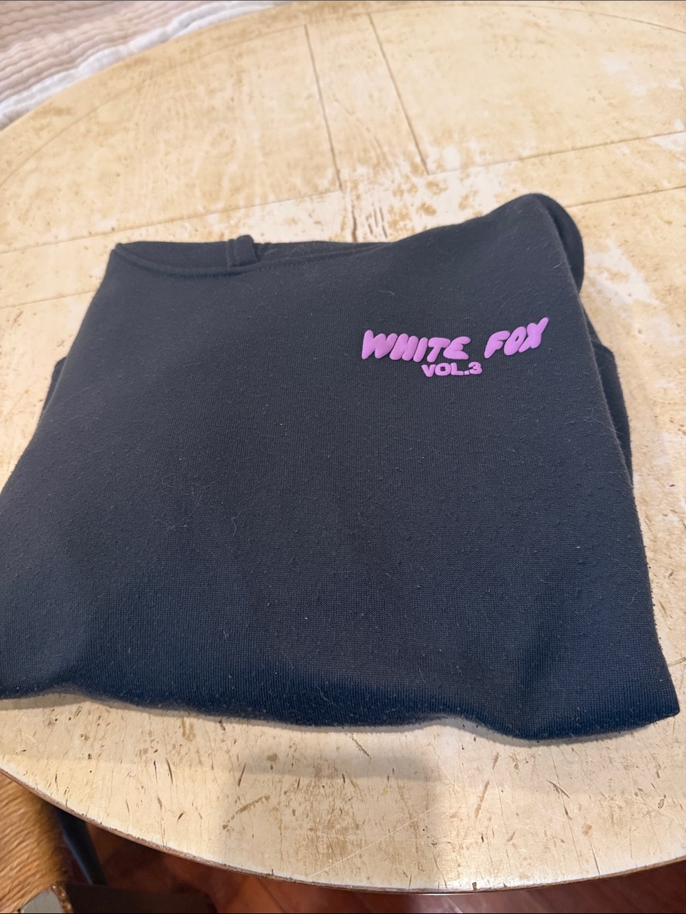 White Fox Vol.3 Black Sweatshirt with Pink Logo